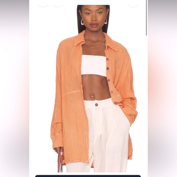 The Skypark Tunic in Tango by Jen's Pirate Booty 100% gauze cotton. Size S - Picture 10 of 10